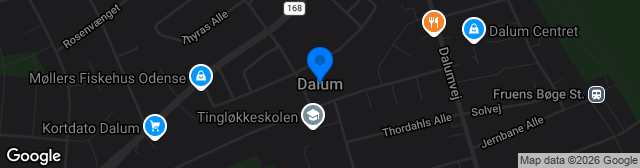Map showing Rema 1000 Park - Dalum