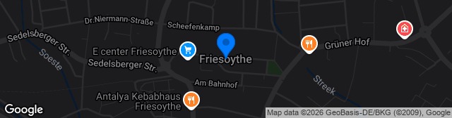 Map showing Friesoythe Stadion Platz A
