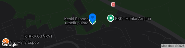 Map showing Keski-Espoon Urheilupuisto