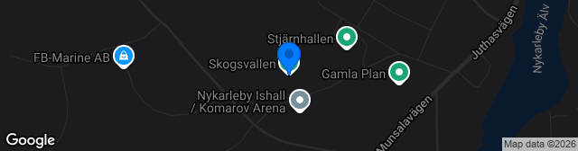 Map showing Skogsvallen