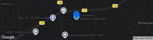 Map showing Garliavos Adomo Mitkaus mokyklos stadionas