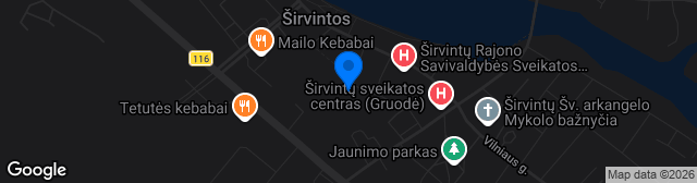 Map showing Širvintų stadionas
