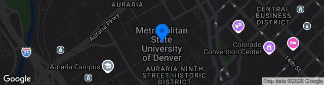 Map showing Metropolitan State University of Denver Stadium