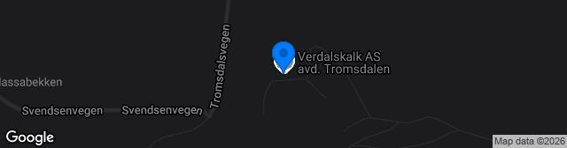 Map showing Verdalskalk Arena