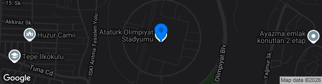 Map showing Atatürk Olimpiyat Stadı