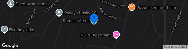 Map showing Romssa Arena