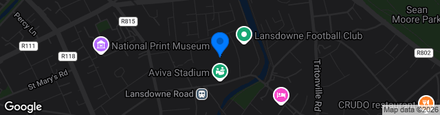 Map showing Aviva Stadium