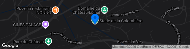 Map showing Stade de la Colombière