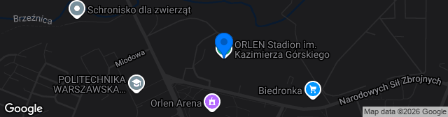 Map showing Orlen Stadion