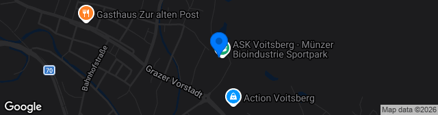 Map showing Münzer Bioindustrie Sportpark Voitsberg