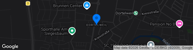Map showing Rasenplatz Bad Vilbel-Dortelweil
