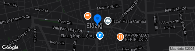 Map showing Elazığ Doğukent Stadyumu