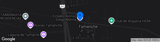 Map showing Estadio Alfonso Diego Molina