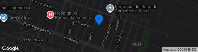 Map showing Estadio Olímpico de la Sección 24 STPRM