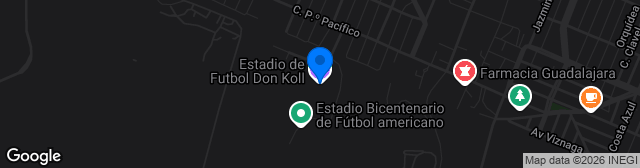 Map showing Estadio de Futbol Don Koll