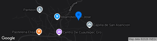 Map showing Cancha Vicente Guerrero