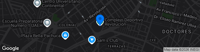 Map showing Estadio Revolución Mexicana
