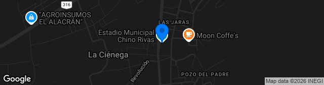 Map showing Estadio Municipal Chino Rivas
