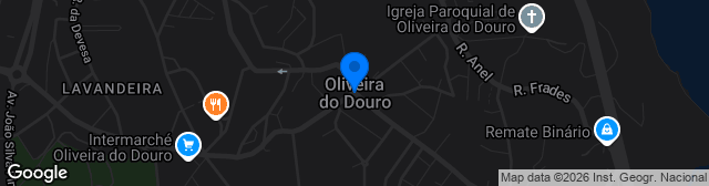 Map showing Estádio do Clube de Futebol de Oliveira do Douro