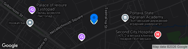 Map showing Stadion Vorskla im. Oleksiya Butovskoho
