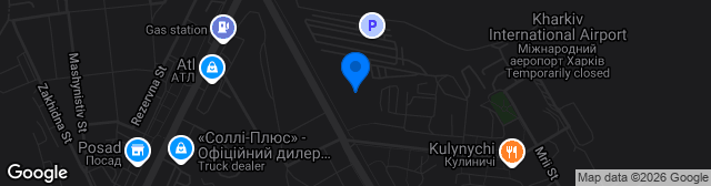 Map showing Stadion Metalist