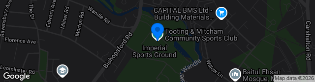 Map showing Tooting & Mitcham Community Sports Club