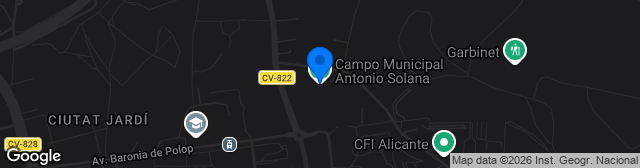 Map showing Ciudad Deportiva Antonio Solana