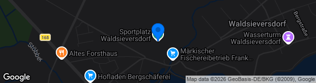 Map showing Sportplatz Waldsieversdorf