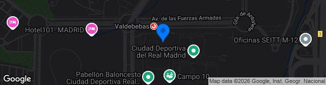 Map showing Ciudad Real Madrid Campo 3