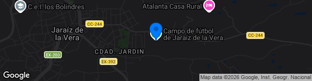Map showing Campo de fútbol de Jaraíz de la Vera