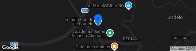 Map showing Estádio Cidade de Lordelo