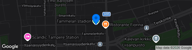Map showing Tammelan Stadion (old)