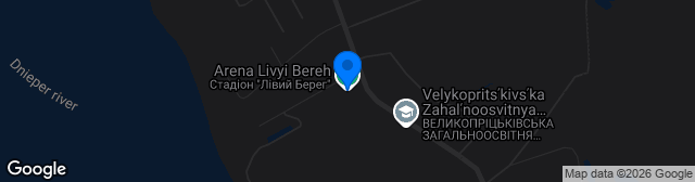 Map showing Stadion Livyi Bereh