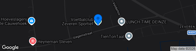 Map showing Voetbalterreinen Zeveren Sportief
