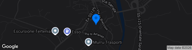 Map showing Campo Sportivo Is Arranas