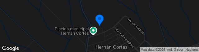 Map showing Estadio Municipal de Hernán Cortés