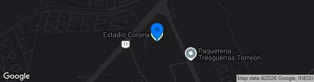 Map showing Estadio Corona