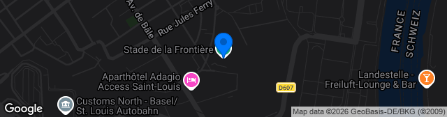 Map showing Stade de la Frontière
