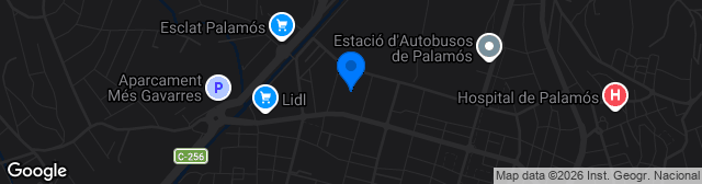 Map showing Estadio Nou Municipal de Palamós