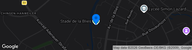 Map showing Stade de la Blies