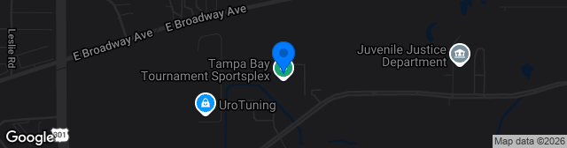 Map showing Tournament Sportsplex of Tampa Bay