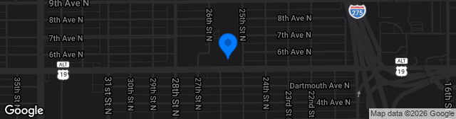Map showing St. Petersburg High School