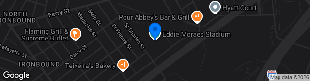 Map showing Eddie Moraes Stadium