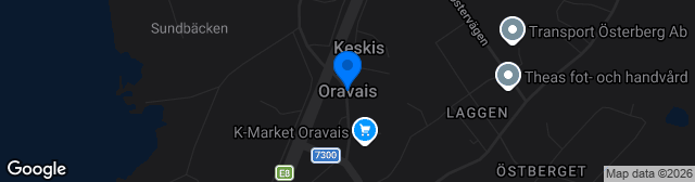 Map showing Oravais Centralplan