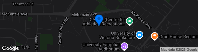 Map showing University of Victoria Centennial Stadium