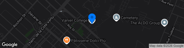 Map showing Stade Cégep Vanier