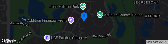 Map showing UCF Soccer and Track Complex