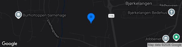 Map showing Bjørkelangen kunstgress