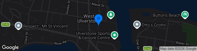 Map showing Ulverstone Showgrounds