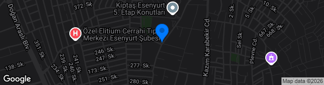 Map showing Esenyurt Necmi Kadıoğlu Stadyumu